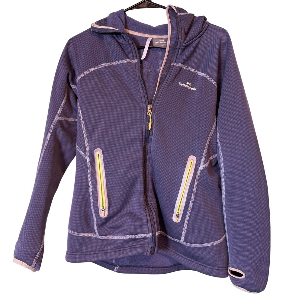 Kathmandu Polartec Wind Pro Gorpcore Hoodie Womens US 6 Purple Trail Camping